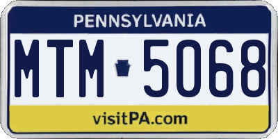 PA license plate MTM5068