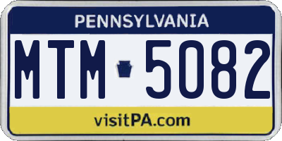 PA license plate MTM5082