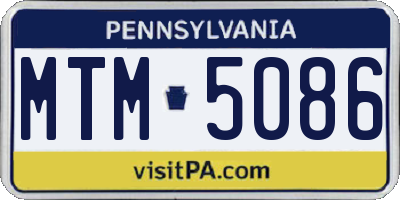 PA license plate MTM5086