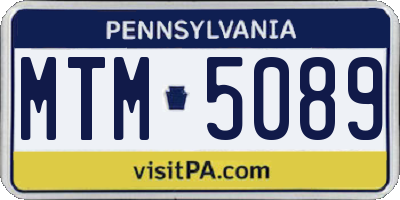 PA license plate MTM5089