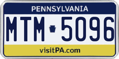 PA license plate MTM5096