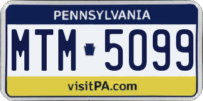 PA license plate MTM5099