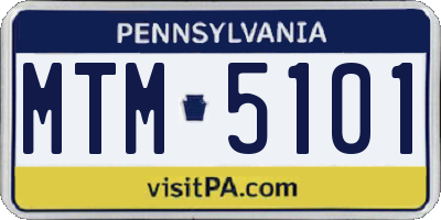 PA license plate MTM5101