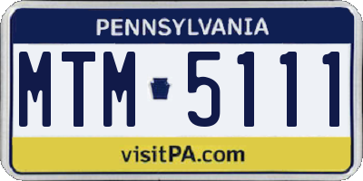 PA license plate MTM5111
