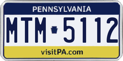 PA license plate MTM5112