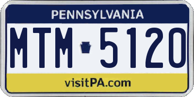 PA license plate MTM5120