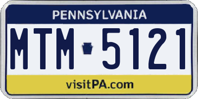 PA license plate MTM5121