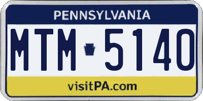 PA license plate MTM5140
