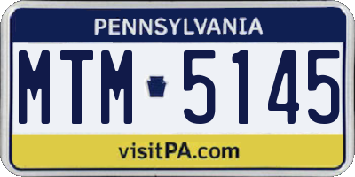 PA license plate MTM5145