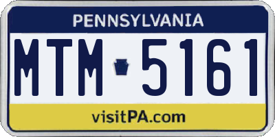 PA license plate MTM5161
