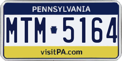 PA license plate MTM5164