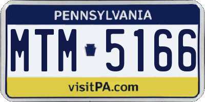 PA license plate MTM5166