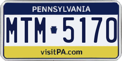 PA license plate MTM5170
