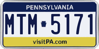 PA license plate MTM5171