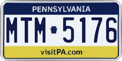 PA license plate MTM5176
