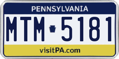 PA license plate MTM5181