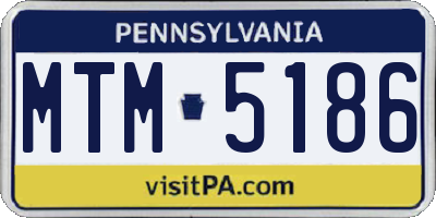PA license plate MTM5186