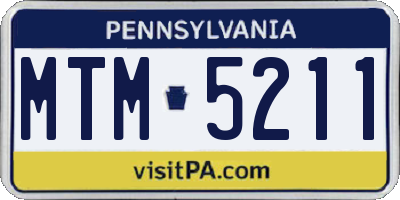 PA license plate MTM5211