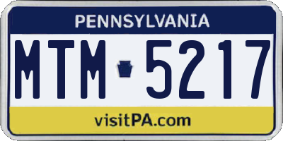 PA license plate MTM5217