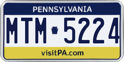 PA license plate MTM5224