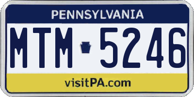 PA license plate MTM5246