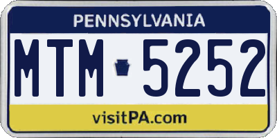 PA license plate MTM5252
