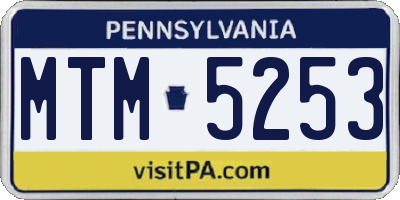 PA license plate MTM5253