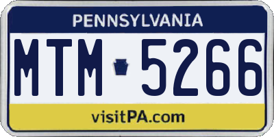 PA license plate MTM5266