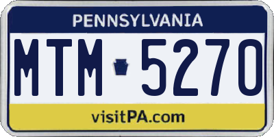 PA license plate MTM5270
