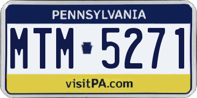 PA license plate MTM5271
