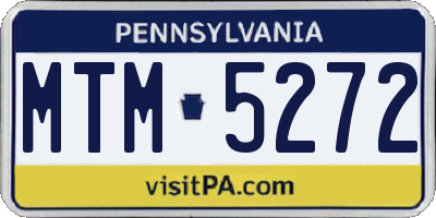 PA license plate MTM5272