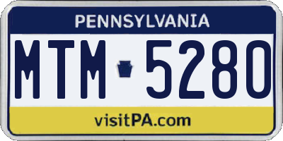 PA license plate MTM5280