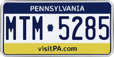 PA license plate MTM5285