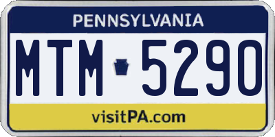 PA license plate MTM5290