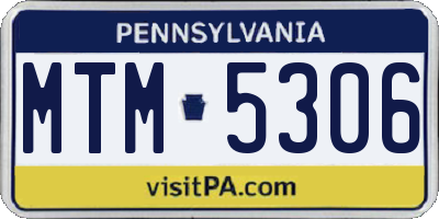 PA license plate MTM5306