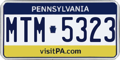 PA license plate MTM5323