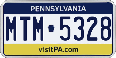 PA license plate MTM5328