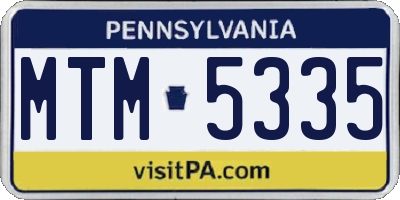 PA license plate MTM5335