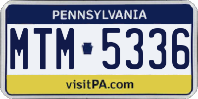 PA license plate MTM5336