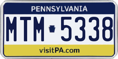 PA license plate MTM5338