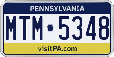 PA license plate MTM5348