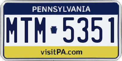 PA license plate MTM5351