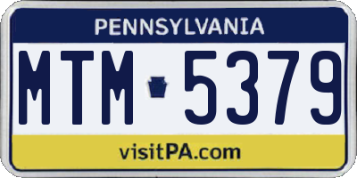 PA license plate MTM5379