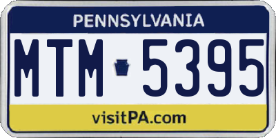 PA license plate MTM5395