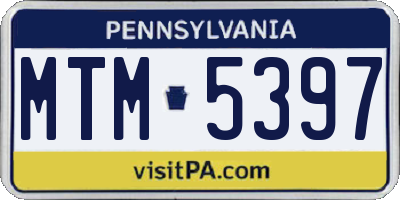 PA license plate MTM5397