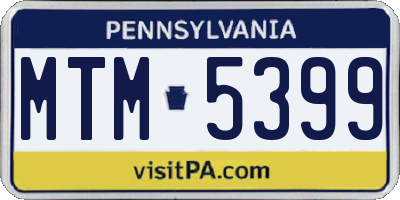 PA license plate MTM5399
