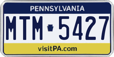 PA license plate MTM5427