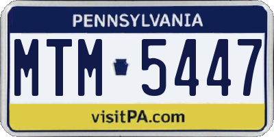 PA license plate MTM5447