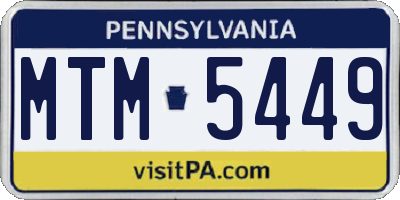 PA license plate MTM5449