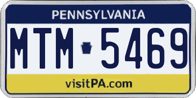 PA license plate MTM5469